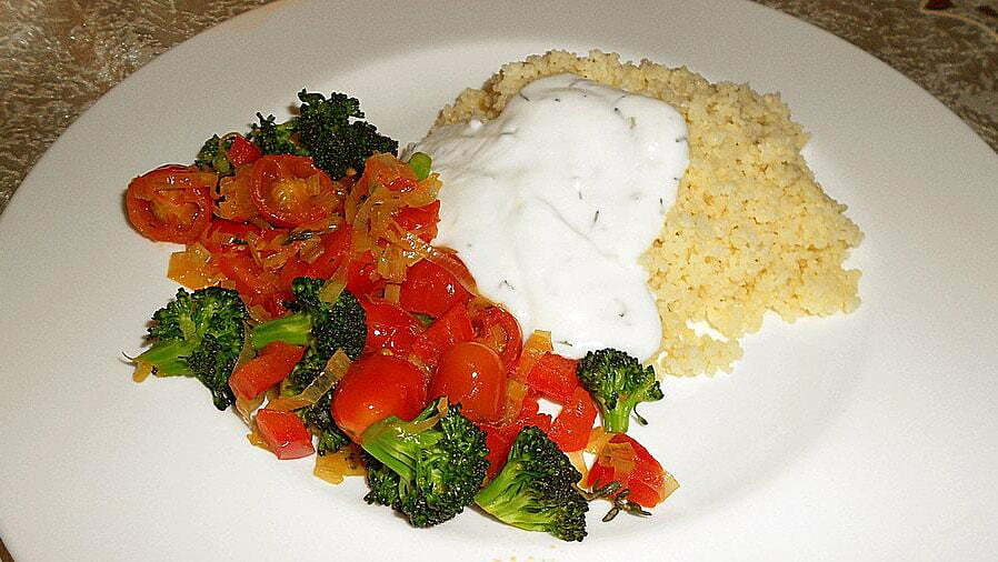 Couscous with summer vegetables preparation https://organicgardeningeek.com