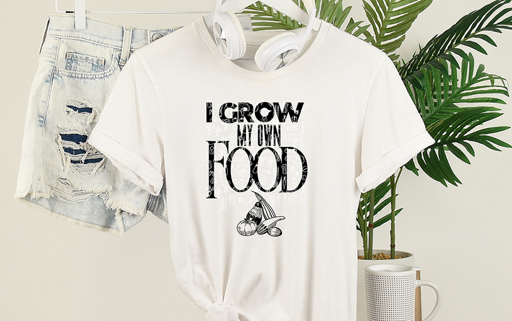 I grow my own food t-shirt design free download https://organicgardeningeek.com